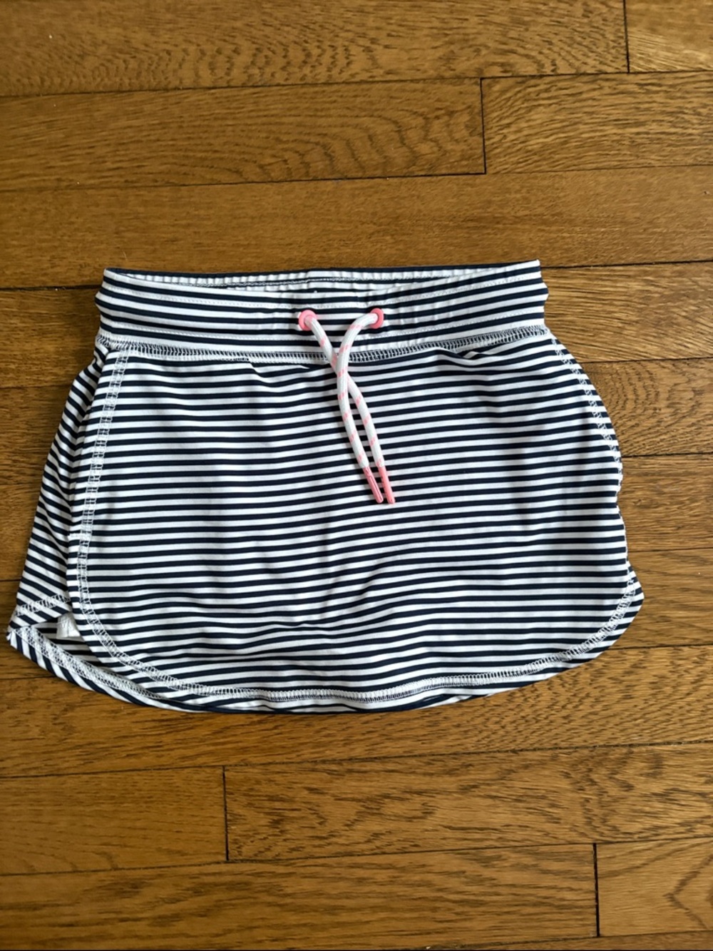 Striped Navy & White Skort with Pink Drawstring